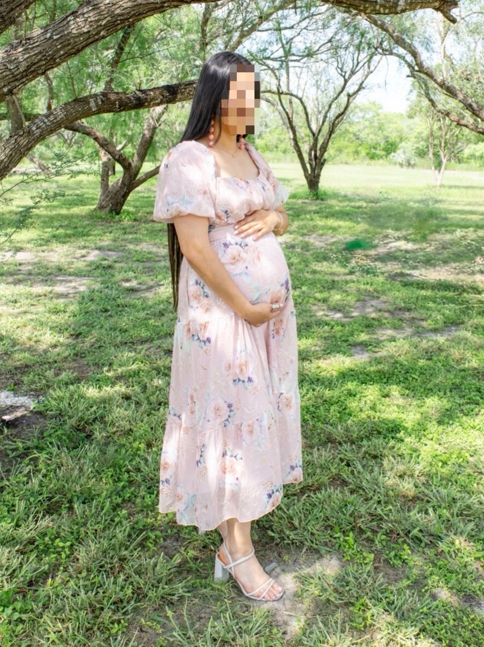 Baltic Born Pink Floral Midi Dress Medium Maternity